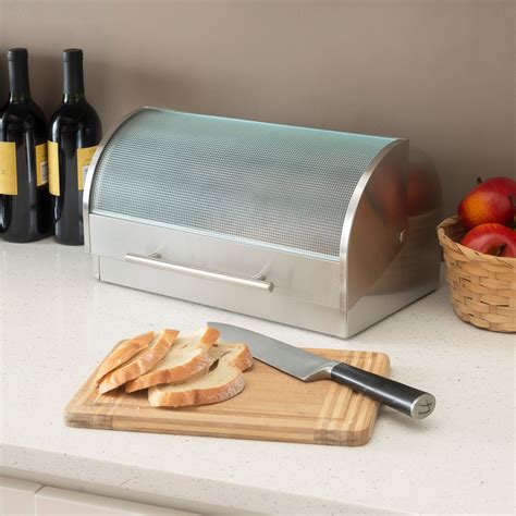 stainless steel bread box walmart canada|large stainless steel bread box.